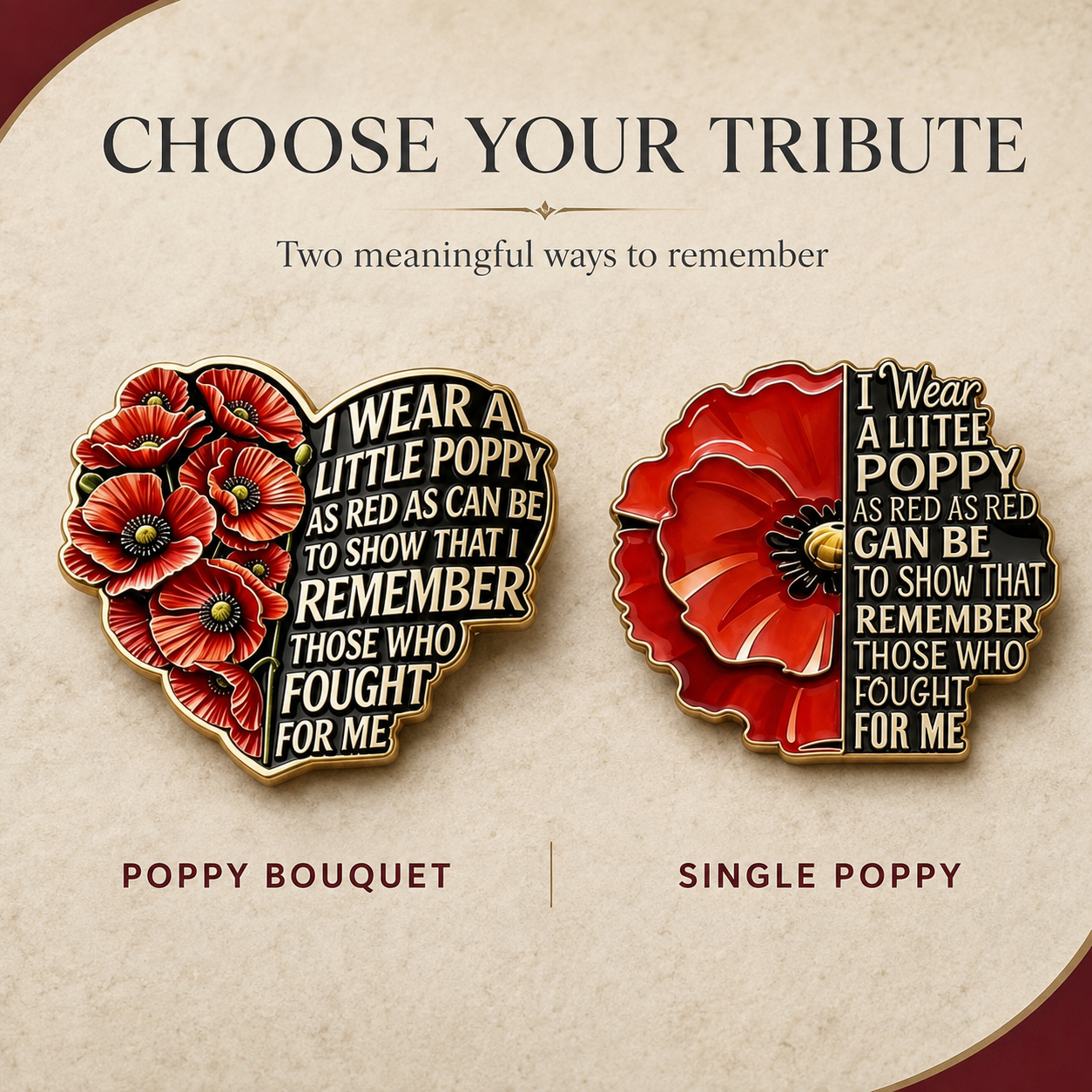 1945-2026 “Never Forgotten” Classic Poppy Crest — 81th Limited Edition