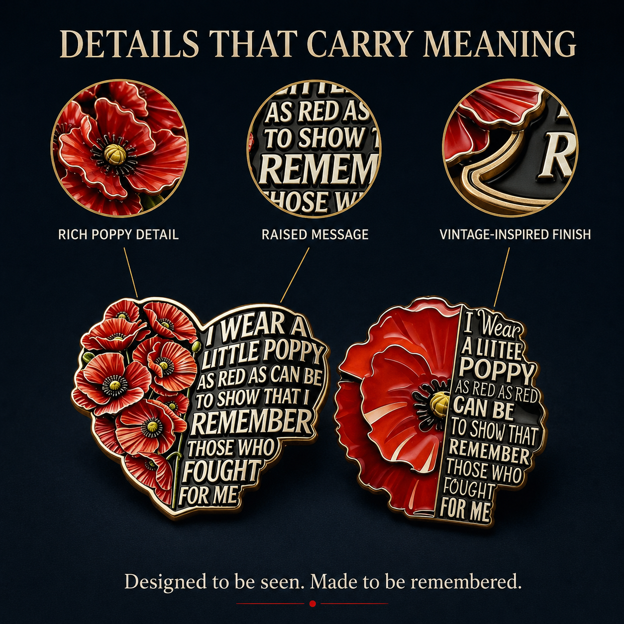 1945-2026 “Never Forgotten” Classic Poppy Crest — 81th Limited Edition
