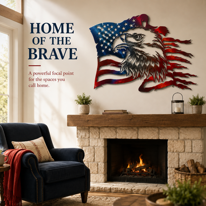 🦅Last Day 49%Off-Freedom Eagle American Flag Wall Art