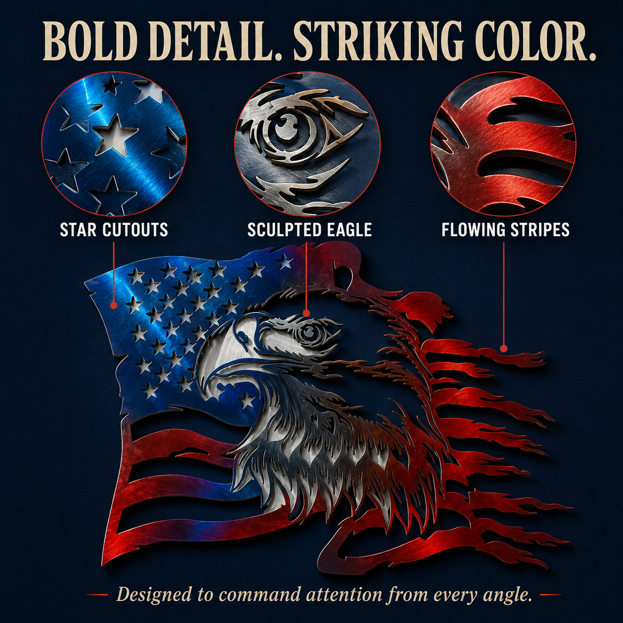🦅Last Day 49%Off-Freedom Eagle American Flag Wall Art