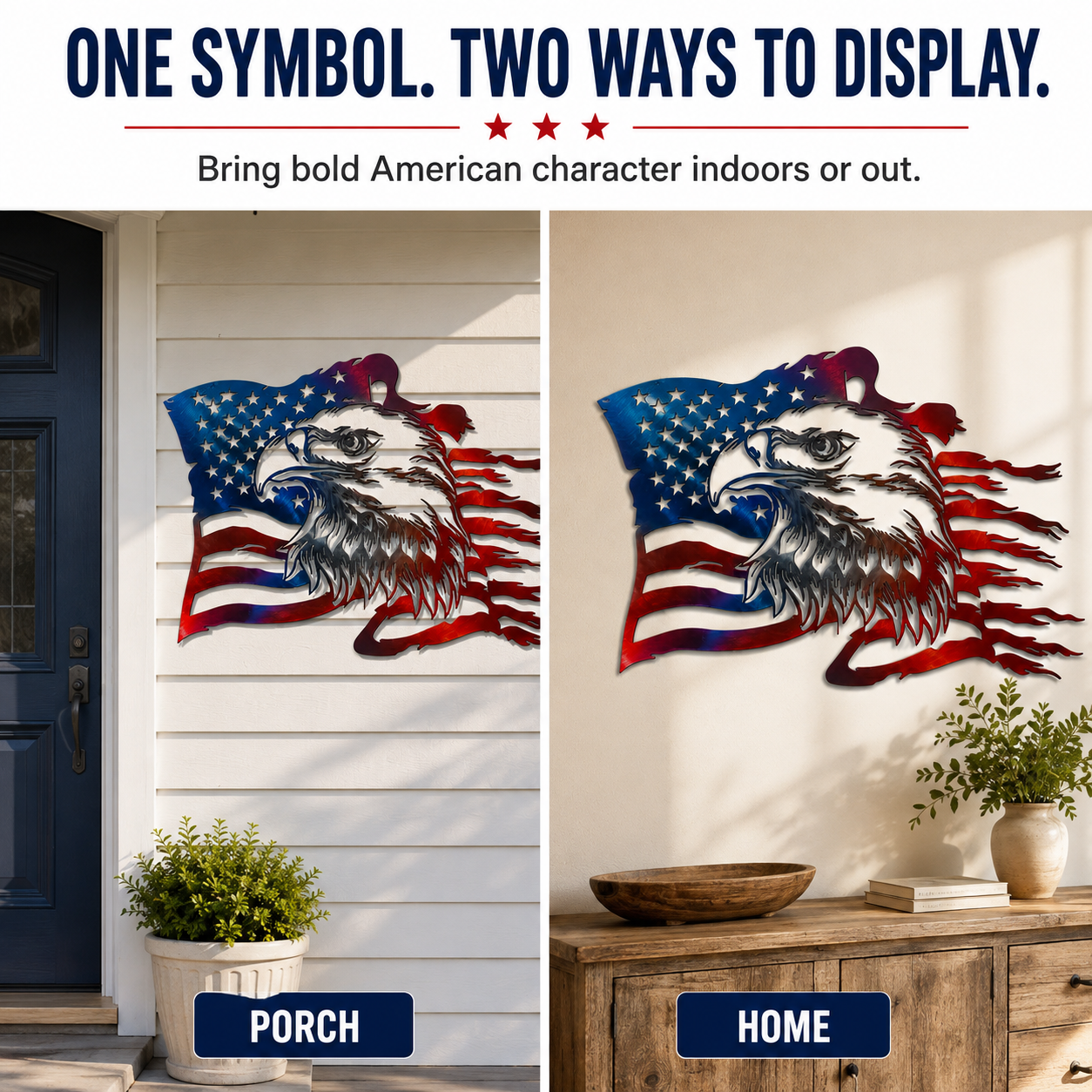 🦅Last Day 49%Off-Freedom Eagle American Flag Wall Art