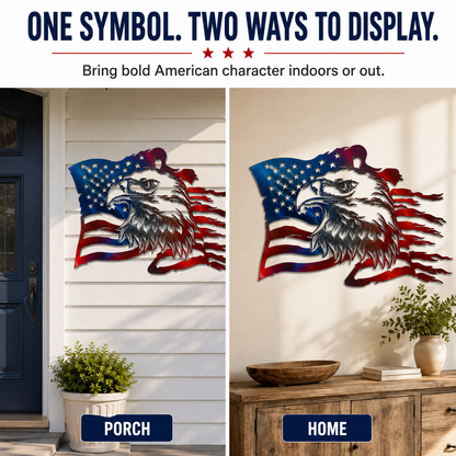 🦅Last Day 49%Off-Freedom Eagle American Flag Wall Art