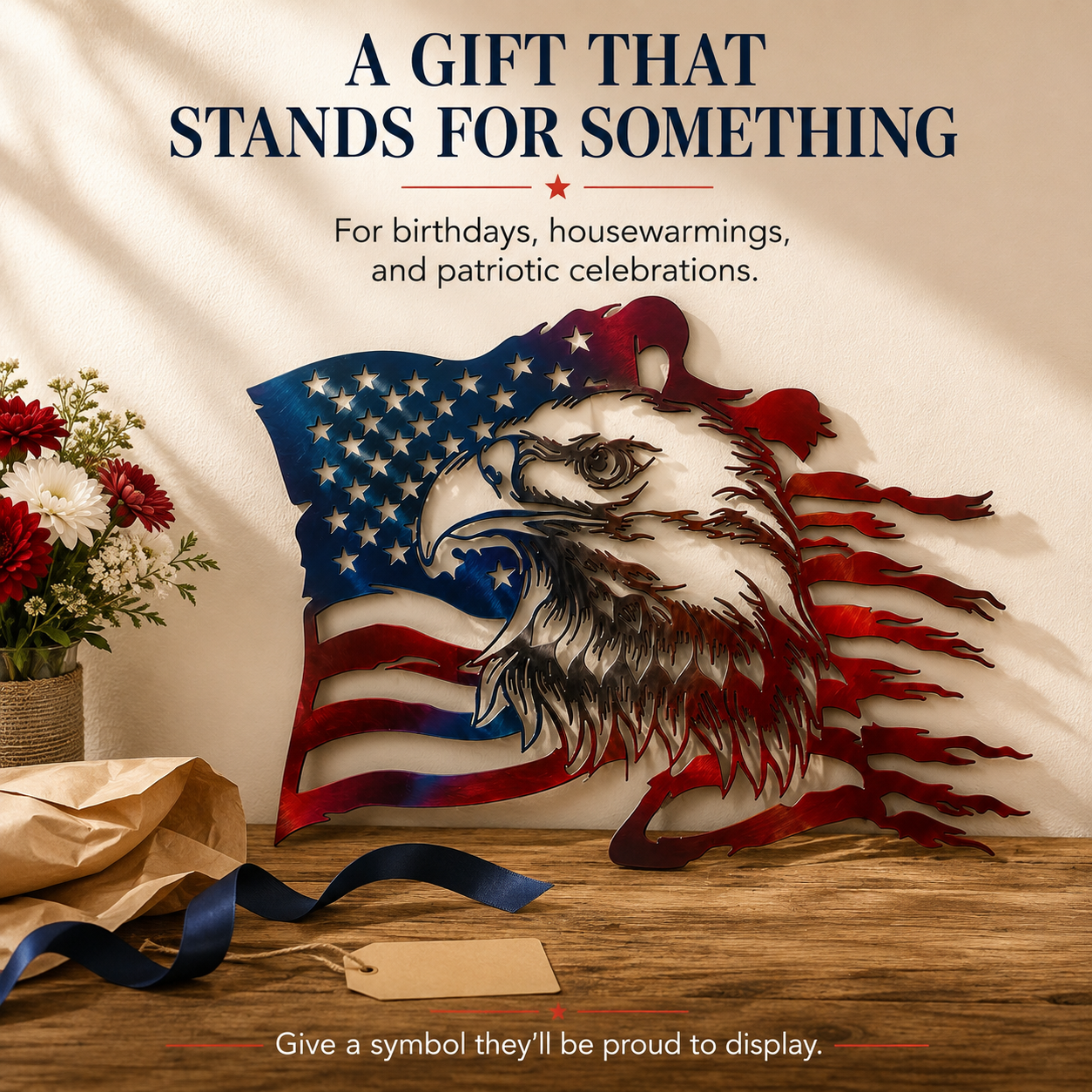 🦅Last Day 49%Off-Freedom Eagle American Flag Wall Art