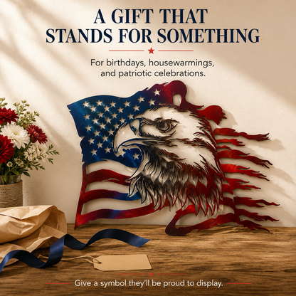 🦅Last Day 49%Off-Freedom Eagle American Flag Wall Art