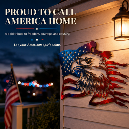 🦅Last Day 49%Off-Freedom Eagle American Flag Wall Art