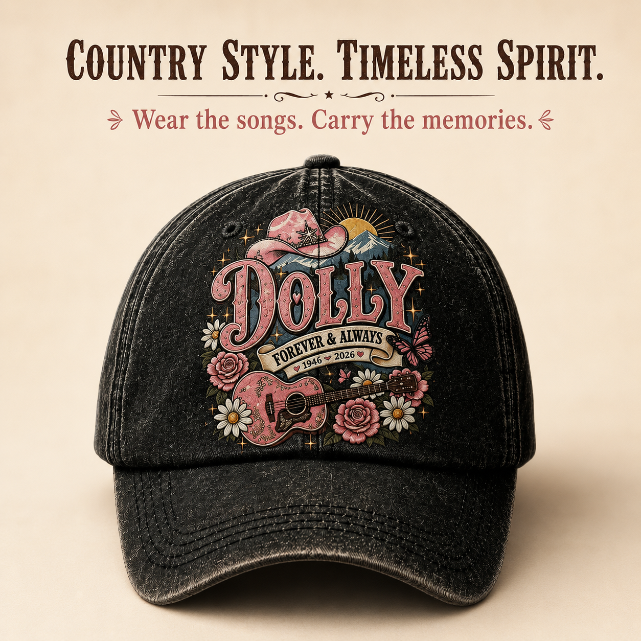 Queen of Country 1946-2026 “Timeless Spirit” Washed Cap