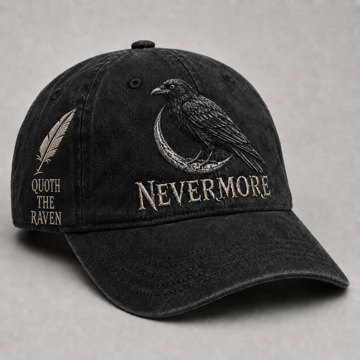 🐦‍⬛ Nevermore Raven Vintage Cap | Gothic Bird Lover Hat