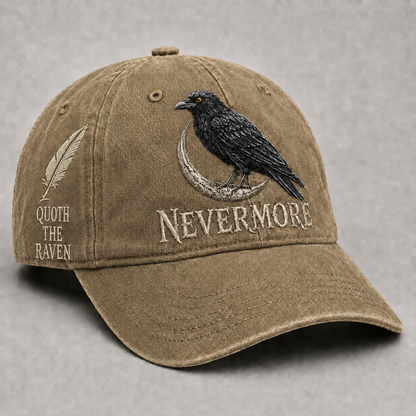 🐦‍⬛ Nevermore Raven Vintage Cap | Gothic Bird Lover Hat