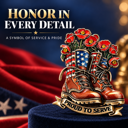 Limited Edition “Where Valor Walked” Old Glory & Crimson Bloom Brooch