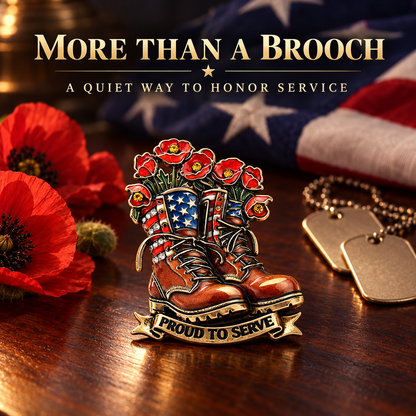Limited Edition “Where Valor Walked” Old Glory & Crimson Bloom Brooch