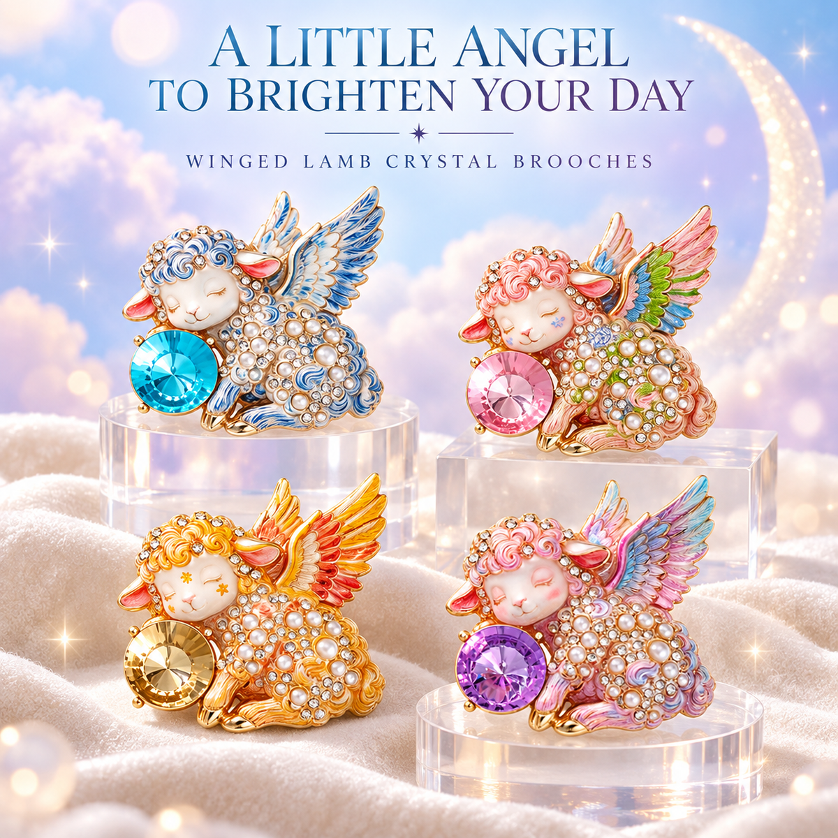 Limited Edition Guardian Angel Lamb Lapel brooch