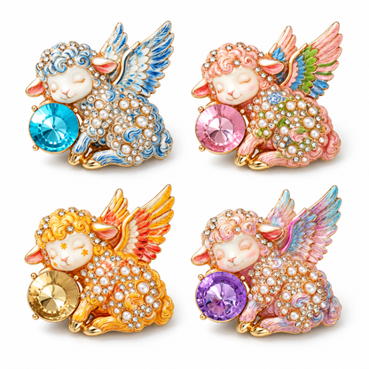 Limited Edition Guardian Angel Lamb Lapel brooch