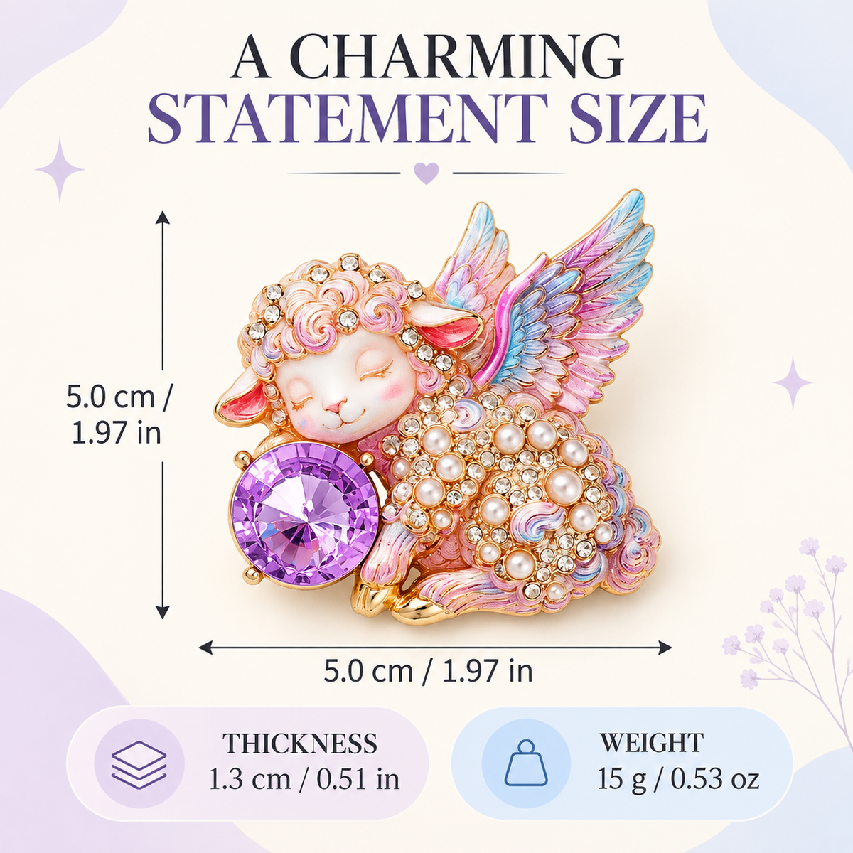 Limited Edition Guardian Angel Lamb Lapel brooch