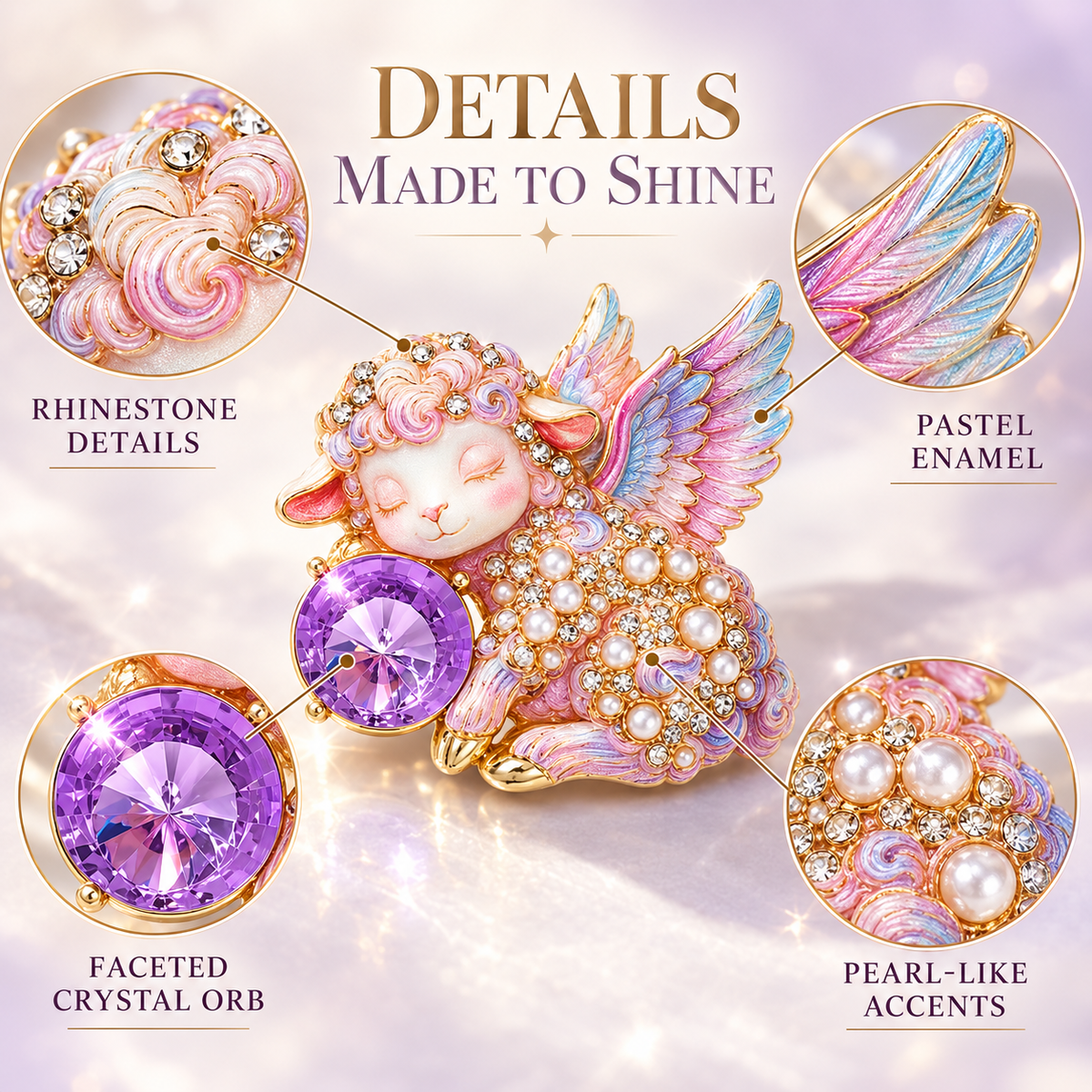 Limited Edition Guardian Angel Lamb Lapel brooch