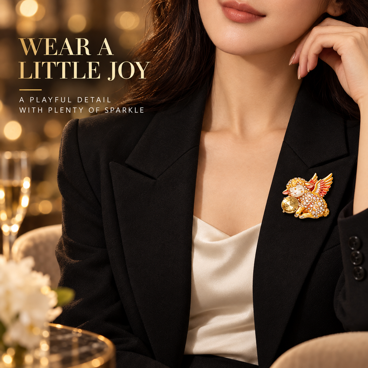 Limited Edition Guardian Angel Lamb Lapel brooch