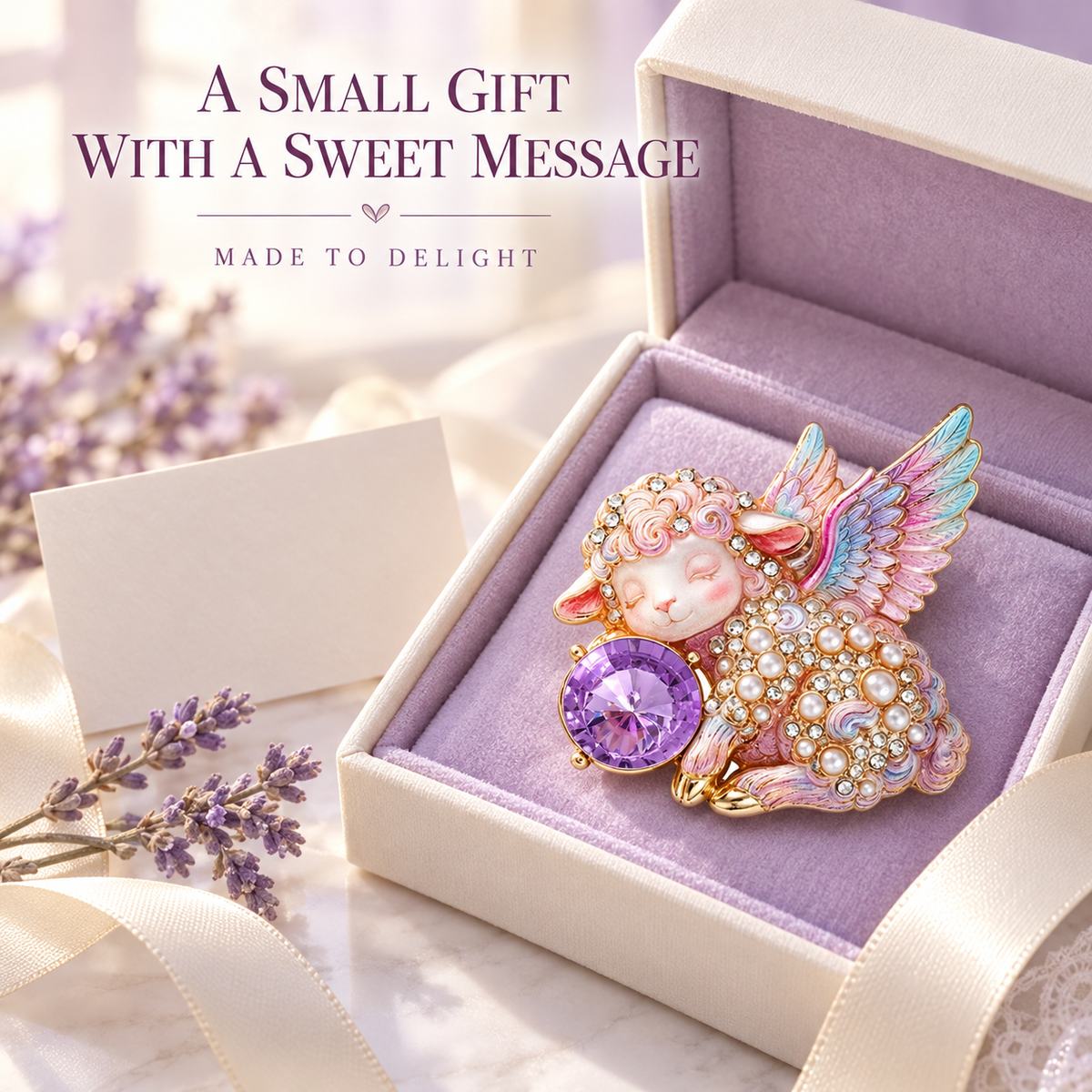 Limited Edition Guardian Angel Lamb Lapel brooch