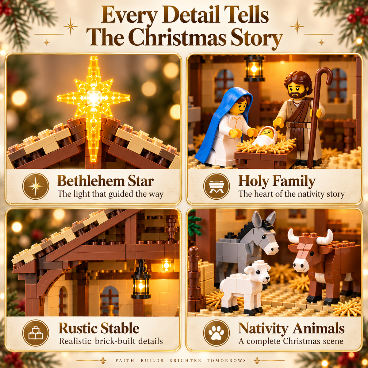 🔥 Last Day 50% OFF - 🌟 The Nativity Story Building Block Set