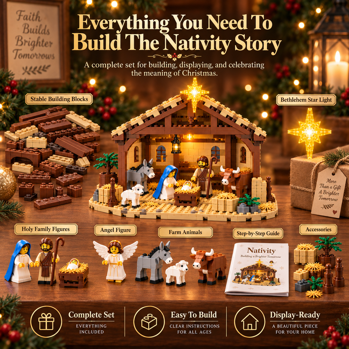 🔥 Last Day 50% OFF - 🌟 The Nativity Story Building Block Set