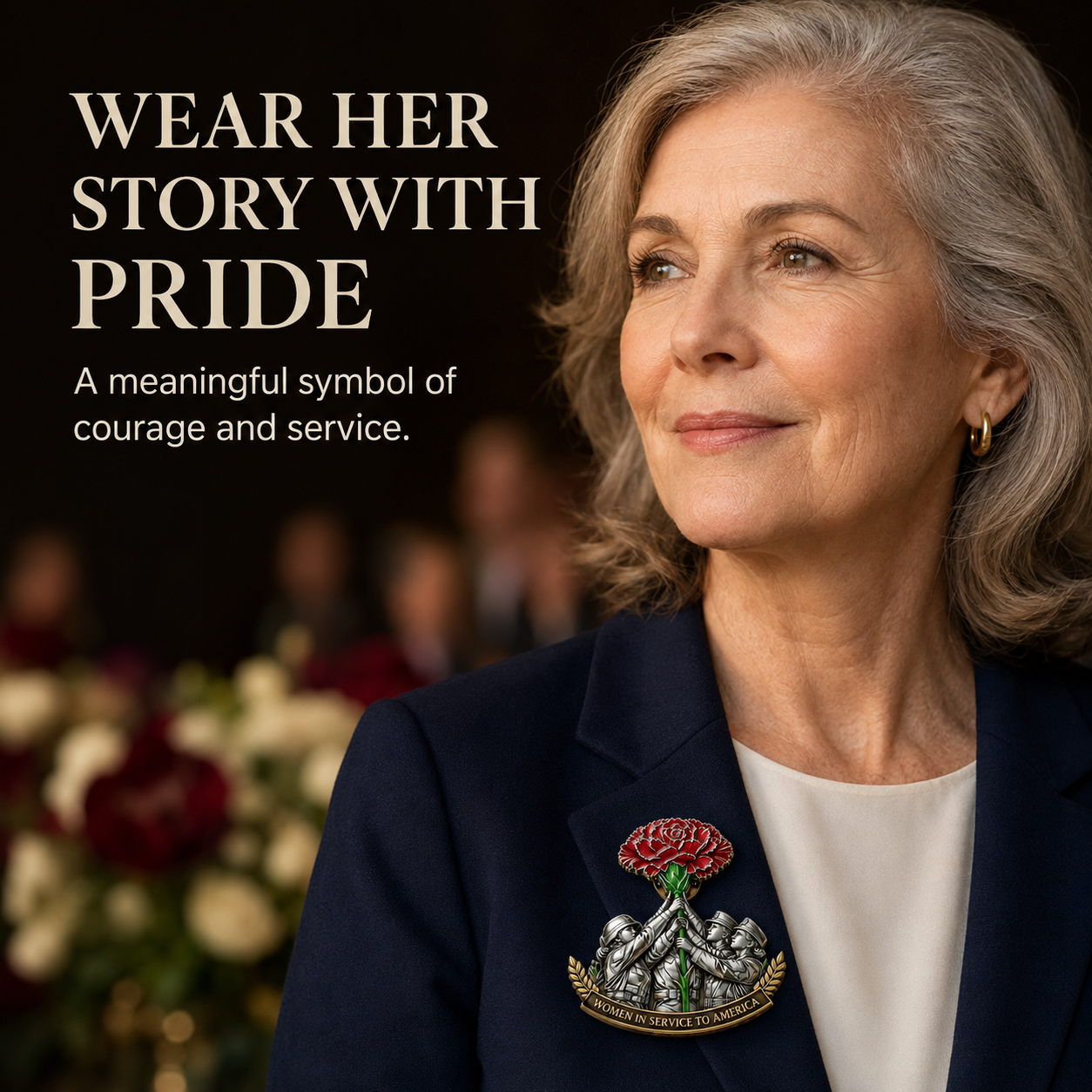 American heroines tribute crest worn on a jacket