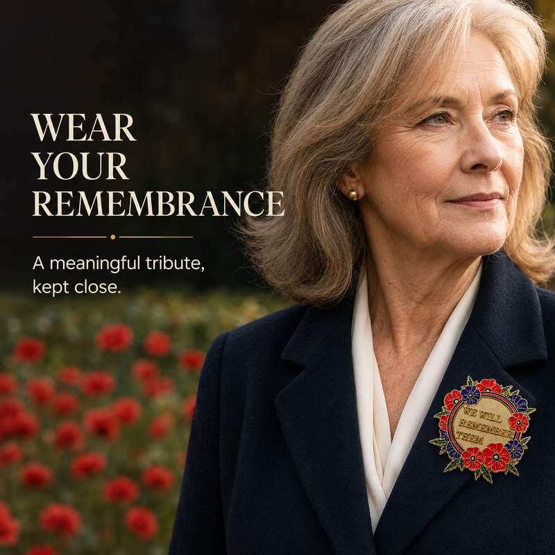 Tribute wreath worn on a jacket