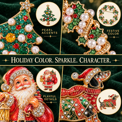 Christmas Enamel Lapel Pin Collection (16 Cute Designs)