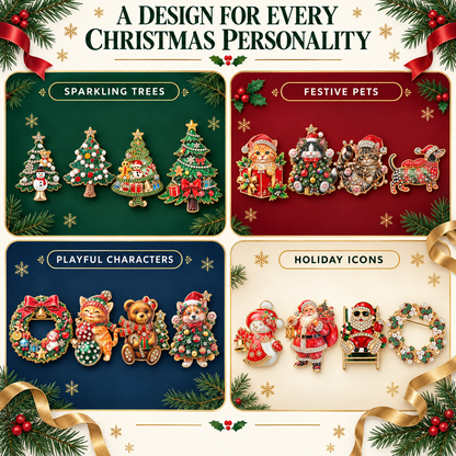 Christmas Enamel Lapel Pin Collection (16 Cute Designs)
