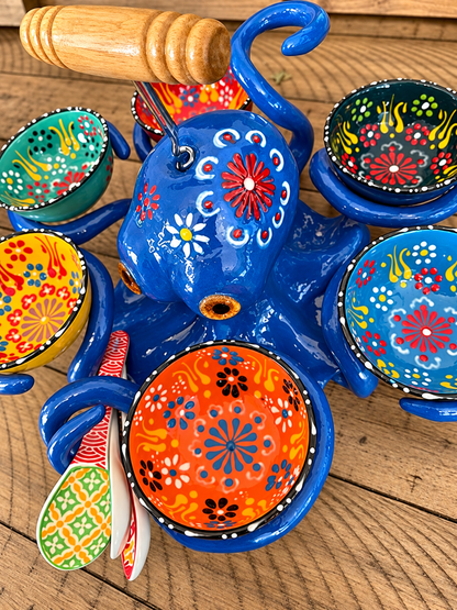 🐙 Octopus Snack Server with 6 Bowls – Sculptural Centerpiece