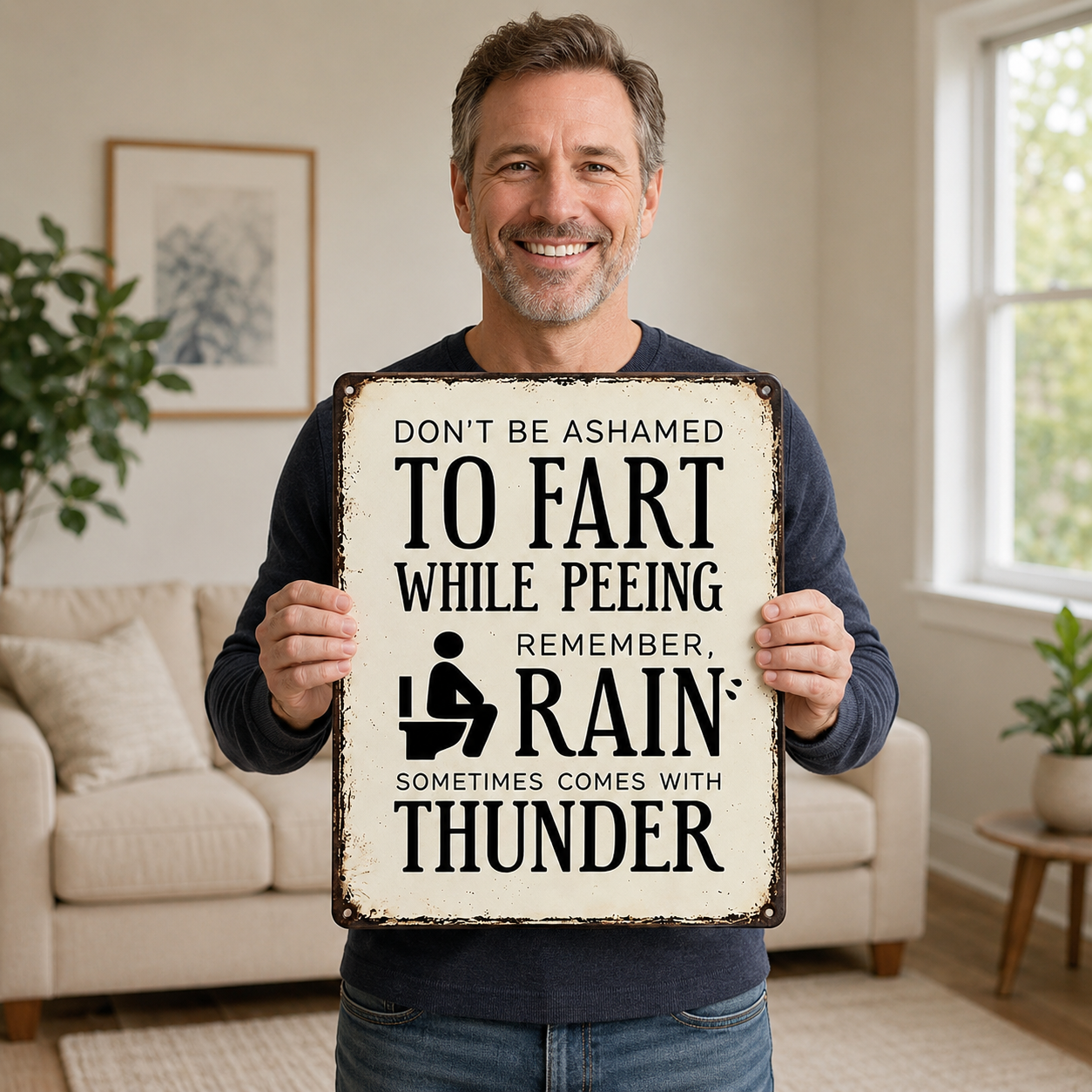 ⚡️Last Day 49%OFF🔥-Funny Bathroom Rules Wooden Sign