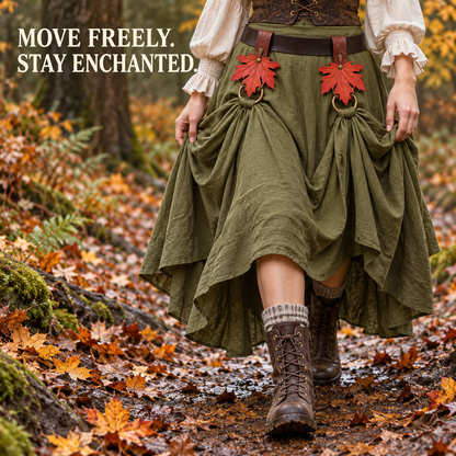 🍁Limited Early Bird Price🔥– Autumn Maple Leaf Skirt Hike Set（2PCS）