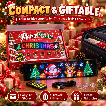 🎄 Animated Christmas LED Rear Window Panel – App Controlled Car Display