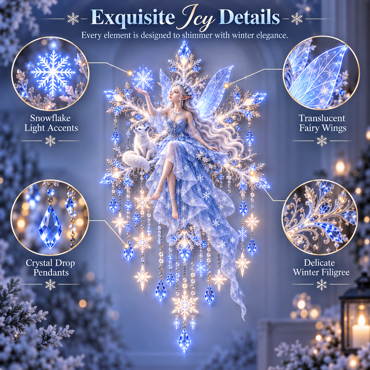 ❄️Ice Snow Elf Starfall Wall Light