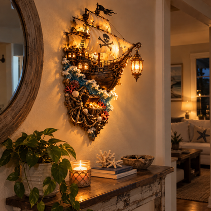 ⛵ Ghost Ship Lantern – Light-Up Nautical Wall Decor