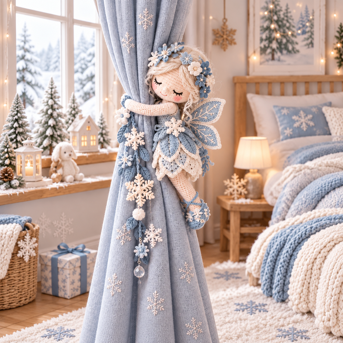 🧚✨ Fairy Hug Crochet Curtain Tiebacks – Whimsical Fairy Window Decor, Handmade Charm & Unique Gift Idea 🎁