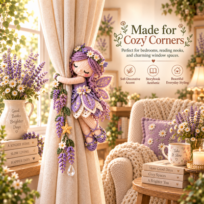 🧚✨ Fairy Hug Crochet Curtain Tiebacks – Whimsical Fairy Window Decor, Handmade Charm & Unique Gift Idea 🎁