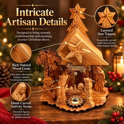 🔥Last Day 49% OFF🔥✝️ Holy Land Nativity Scene with Music Box