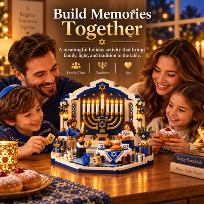 🕎✨ Last Day 50% OFF ⏰ Hanukkah Family Light Building Block Display Set