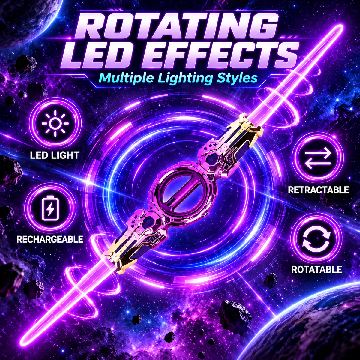 🔥 LAST DAY 50% OFF-Retractable LED Toy Light Sword Saber Katana