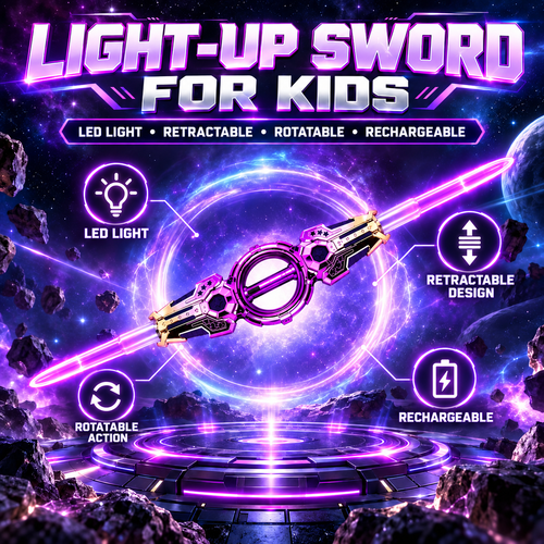 🔥 LAST DAY 50% OFF-Retractable LED Toy Light Sword Saber Katana