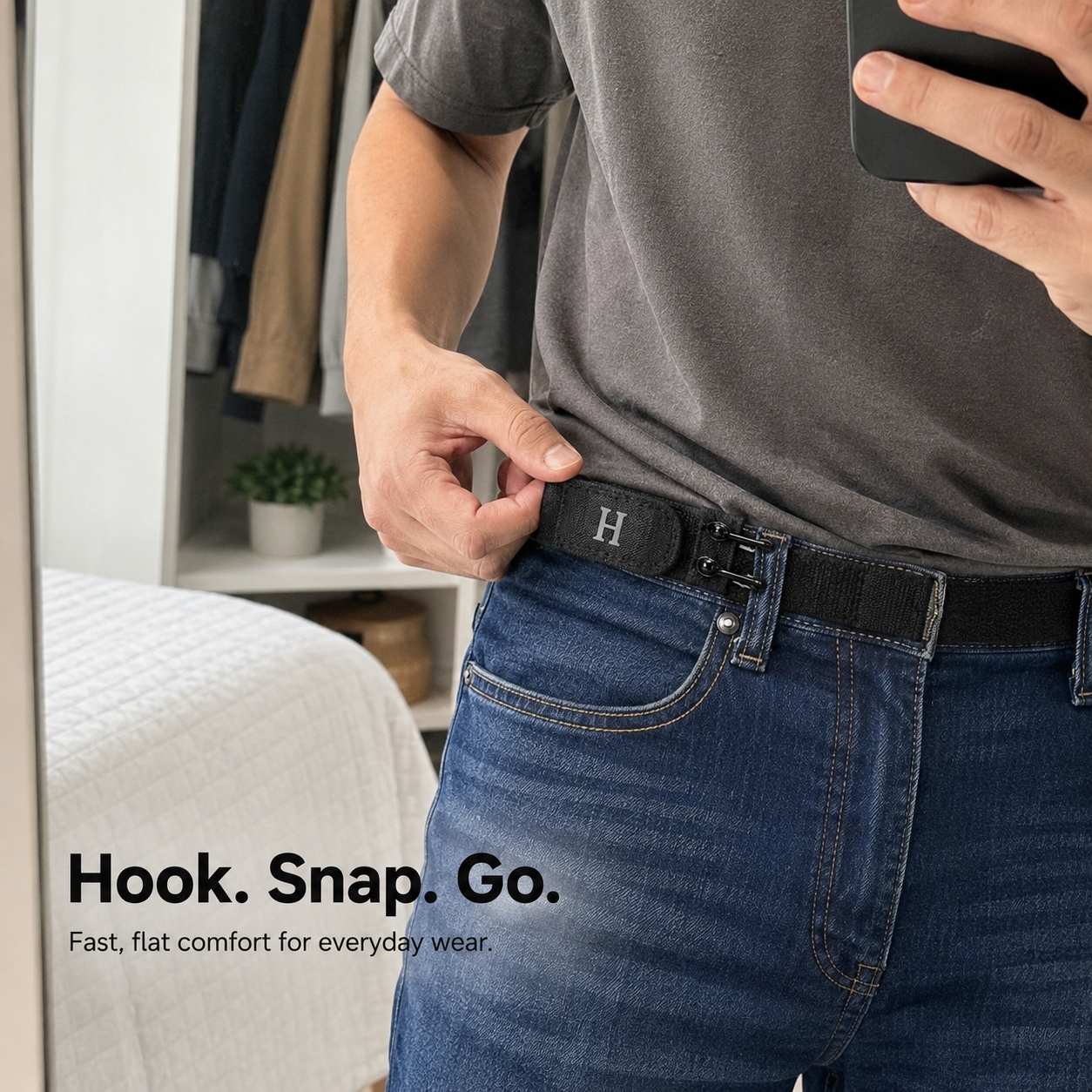 HAILTH Tactical Metal Hook Elastic Belt (2 PCS)