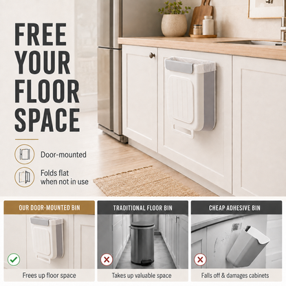 ✨ Foldable Hanging Kitchen Trash Bin | Cabinet Door Waste Bin