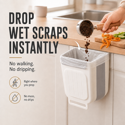 ✨ Foldable Hanging Kitchen Trash Bin | Cabinet Door Waste Bin