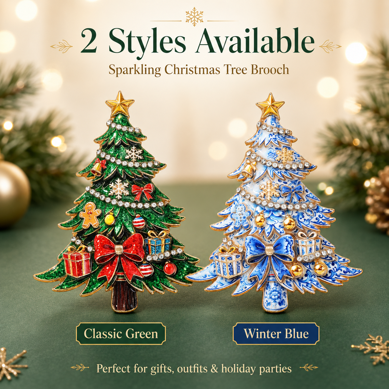 2026 Limited Edition-Yuletide Evergreen Artisan brooch