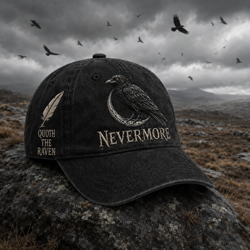 🐦‍⬛ Nevermore Raven Vintage Cap | Gothic Bird Lover Hat