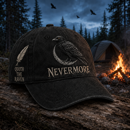 🐦‍⬛ Nevermore Raven Vintage Cap | Gothic Bird Lover Hat