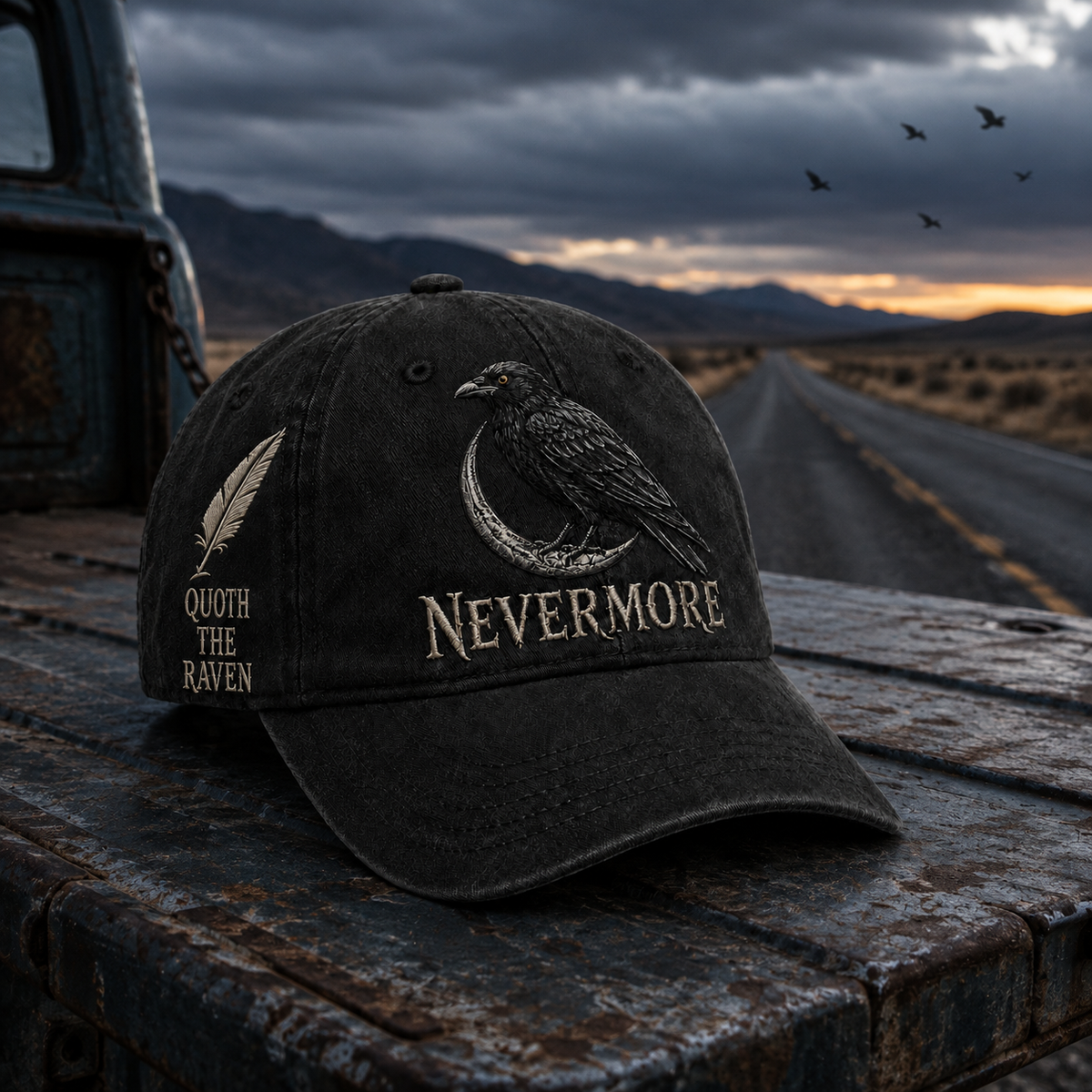 🐦‍⬛ Nevermore Raven Vintage Cap | Gothic Bird Lover Hat
