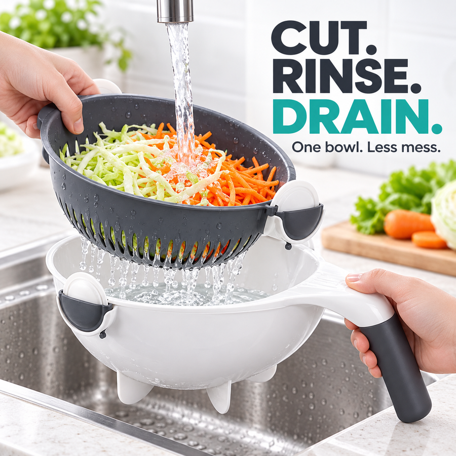 9-in-1 Vegetable Prep Station – Cutter & Drain Basket — product view 4