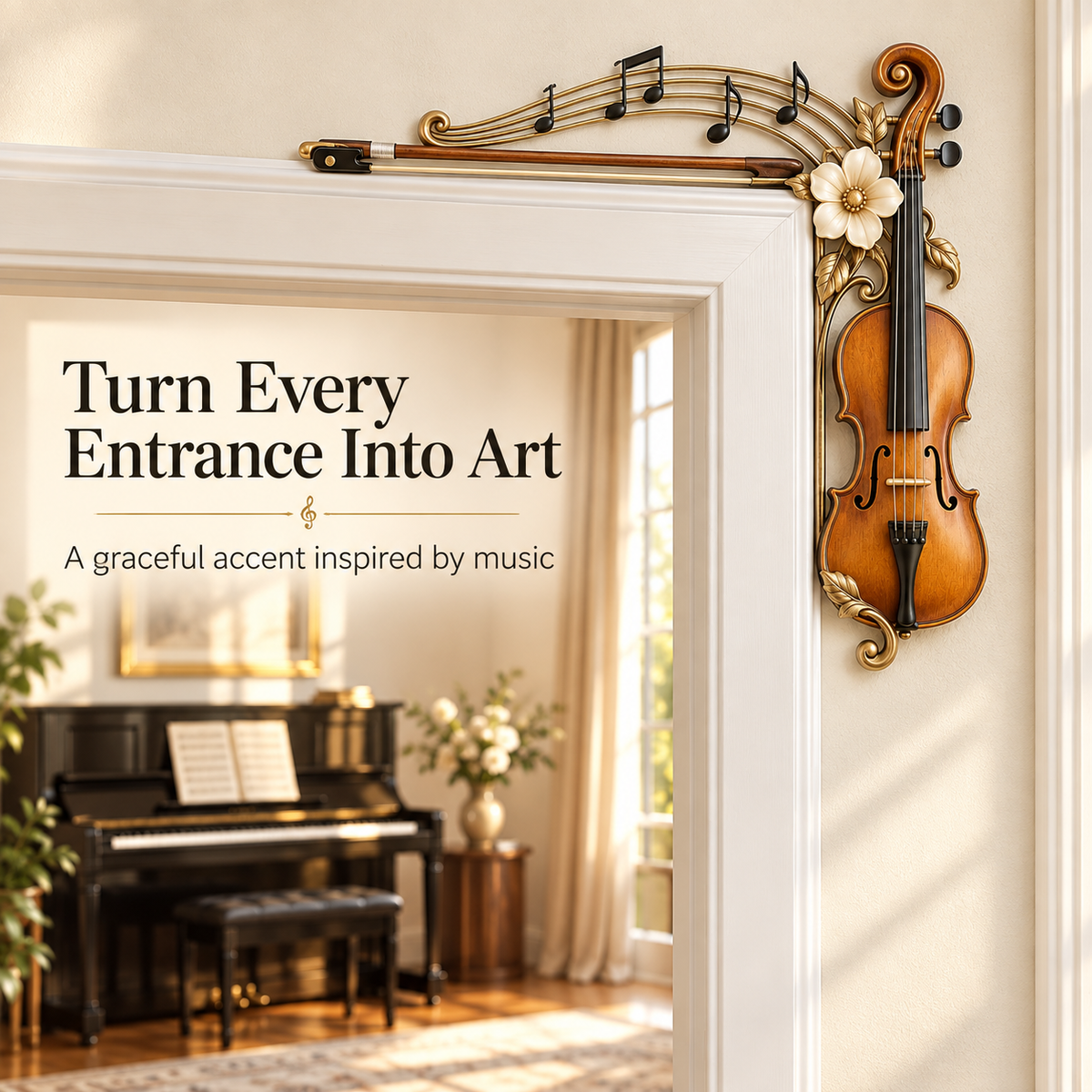 Violin & Music Notes Door Topper