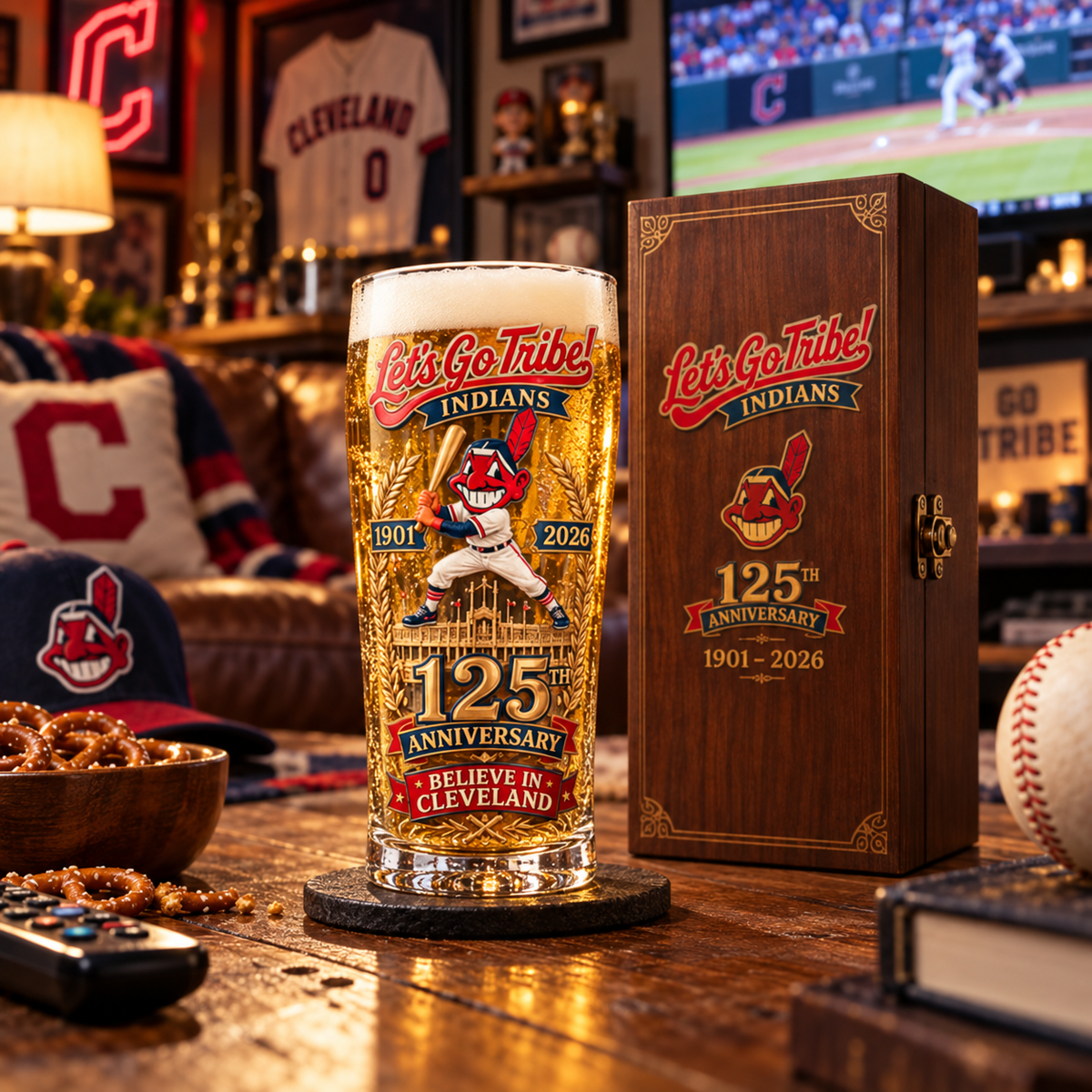 Let's Go Tribe! 125th Anniversary Commemorative Pint Glass