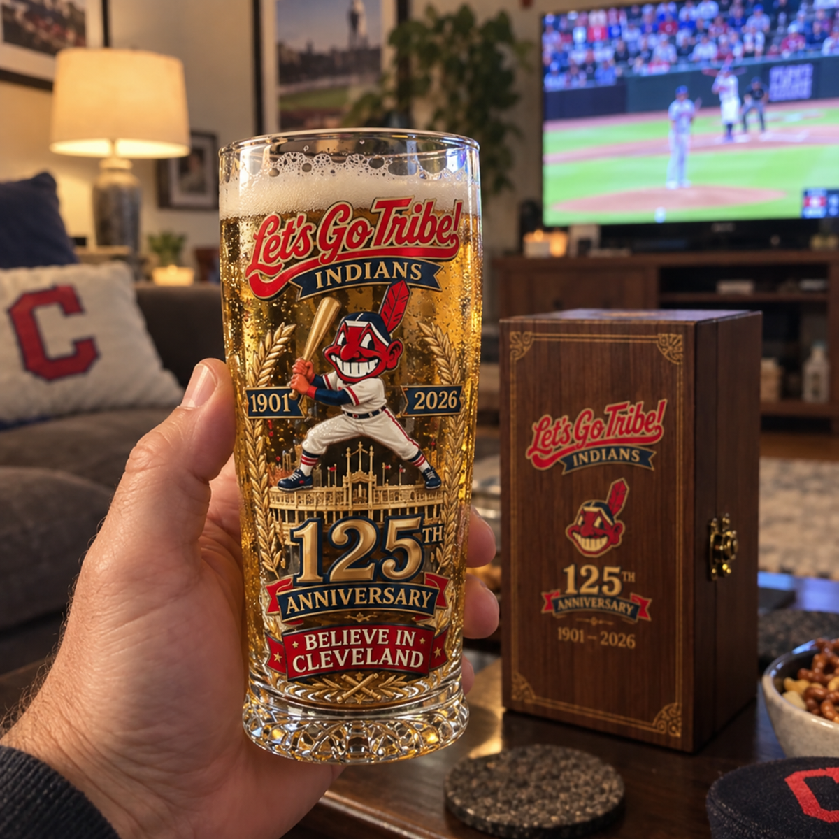 Let's Go Tribe! 125th Anniversary Commemorative Pint Glass