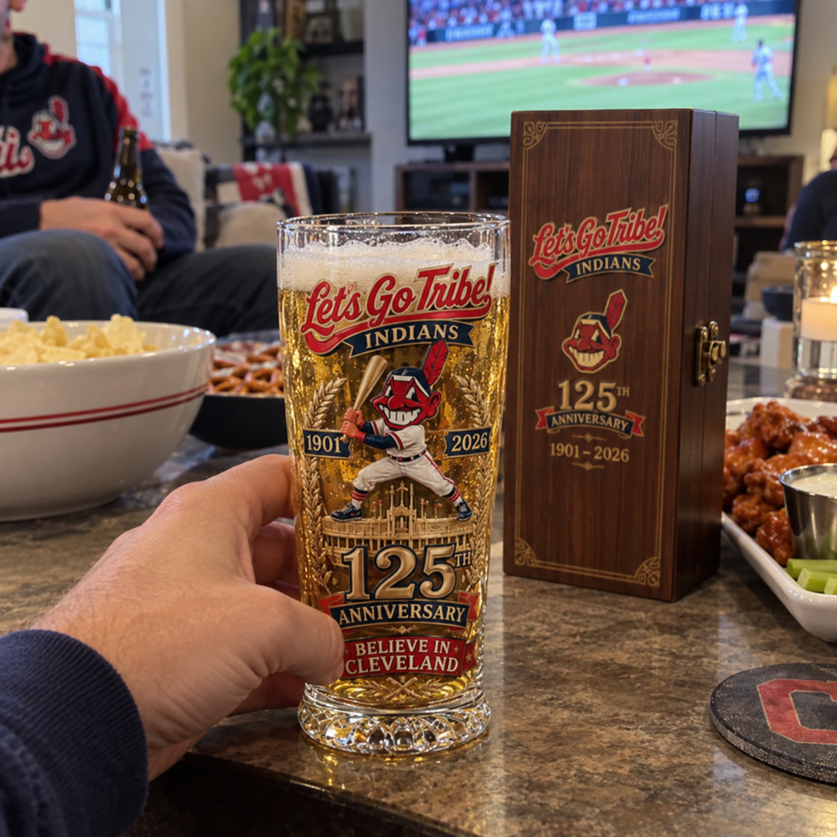 Let's Go Tribe! 125th Anniversary Commemorative Pint Glass